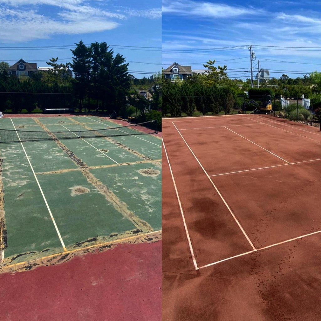 before and after tennis court